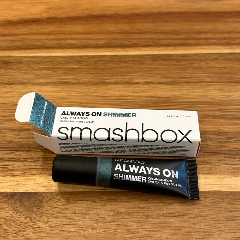 NIB Smashbox Always On Shimmer Cream Eyeshadow, Emerald Shimmer